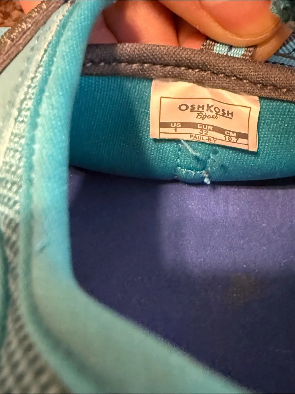 OshKosh B'gosh Black and Teal Kids Closed-Toe Water Shoes